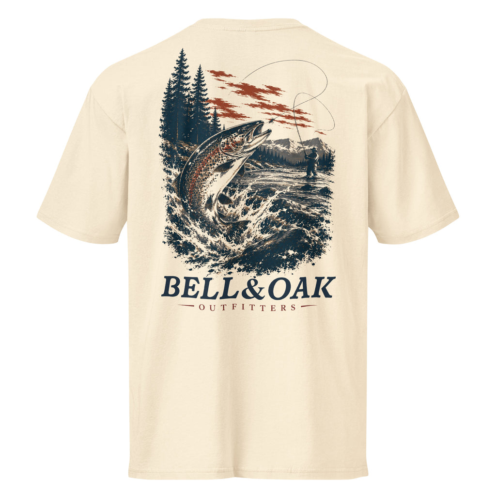 "Fly Fishing" Men's Premium Cotton Tee - Bell & Oak Outfitters