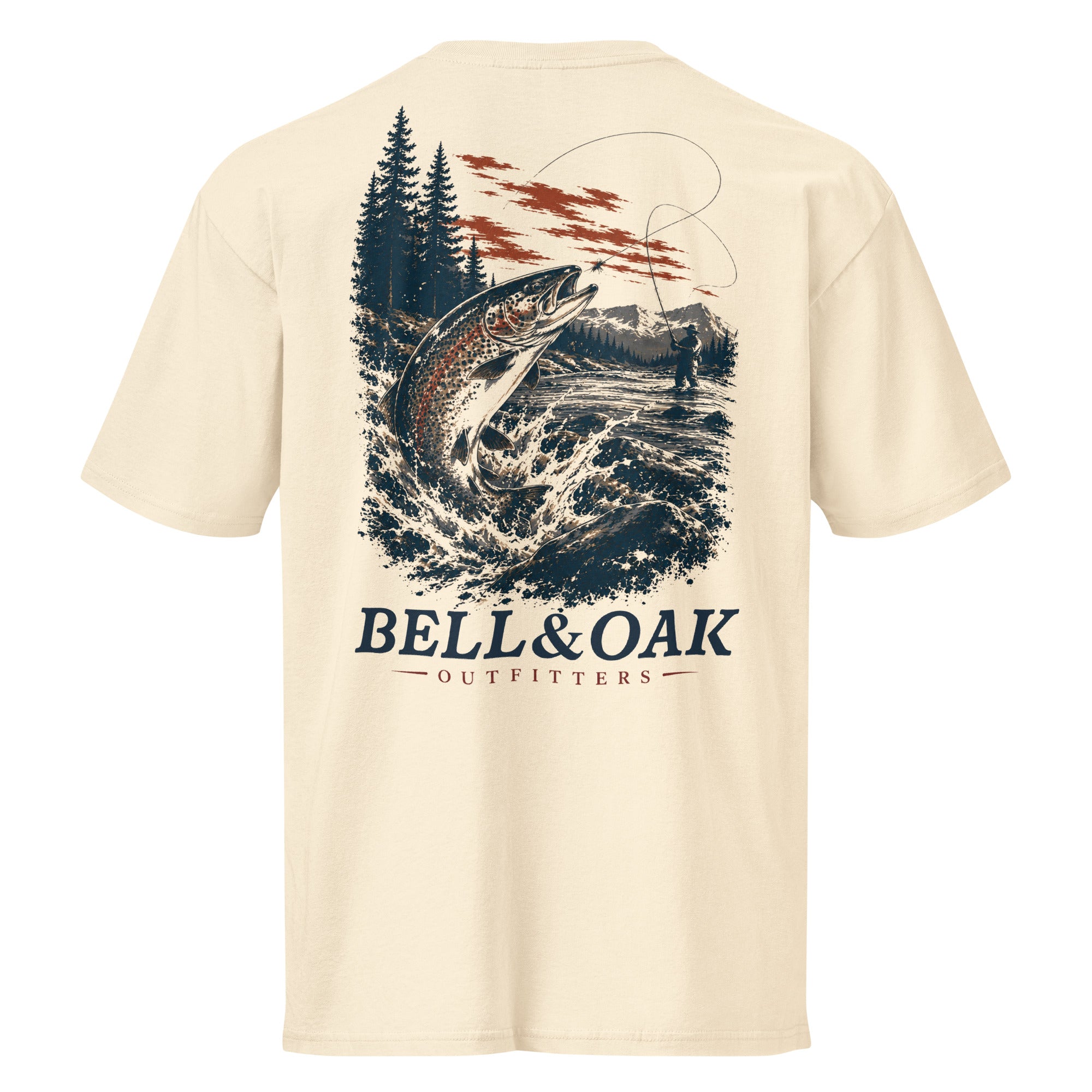 "Fly Fishing" Men's Premium Cotton Tee - Bell & Oak Outfitters