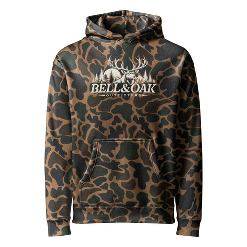 "Elk Hunter" Duck Camo Heavyweight Hoodie - Bell & Oak Outfitters