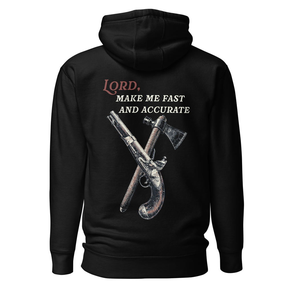 "Fast & Accurate" Men's Premium Cotton Hoodie - Bell & Oak Outfitters