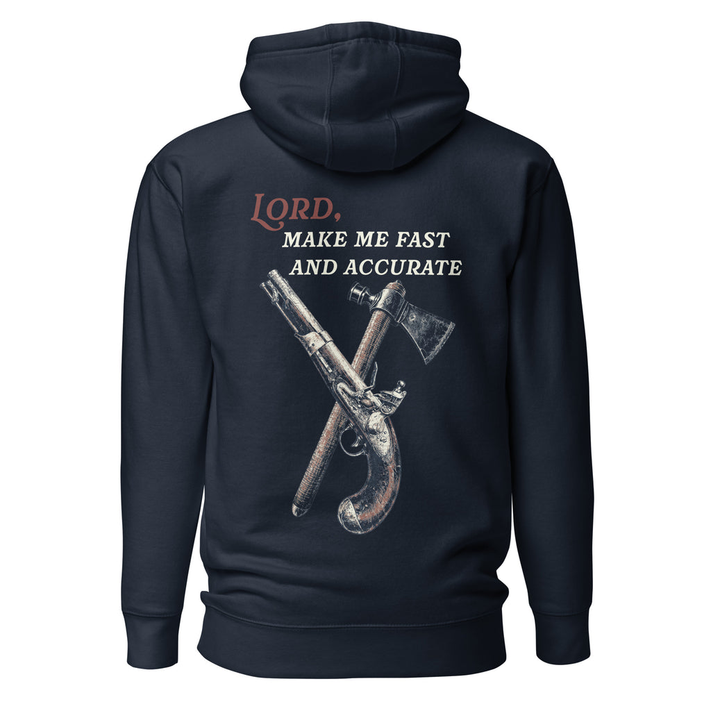 "Fast & Accurate" Men's Premium Cotton Hoodie - Bell & Oak Outfitters