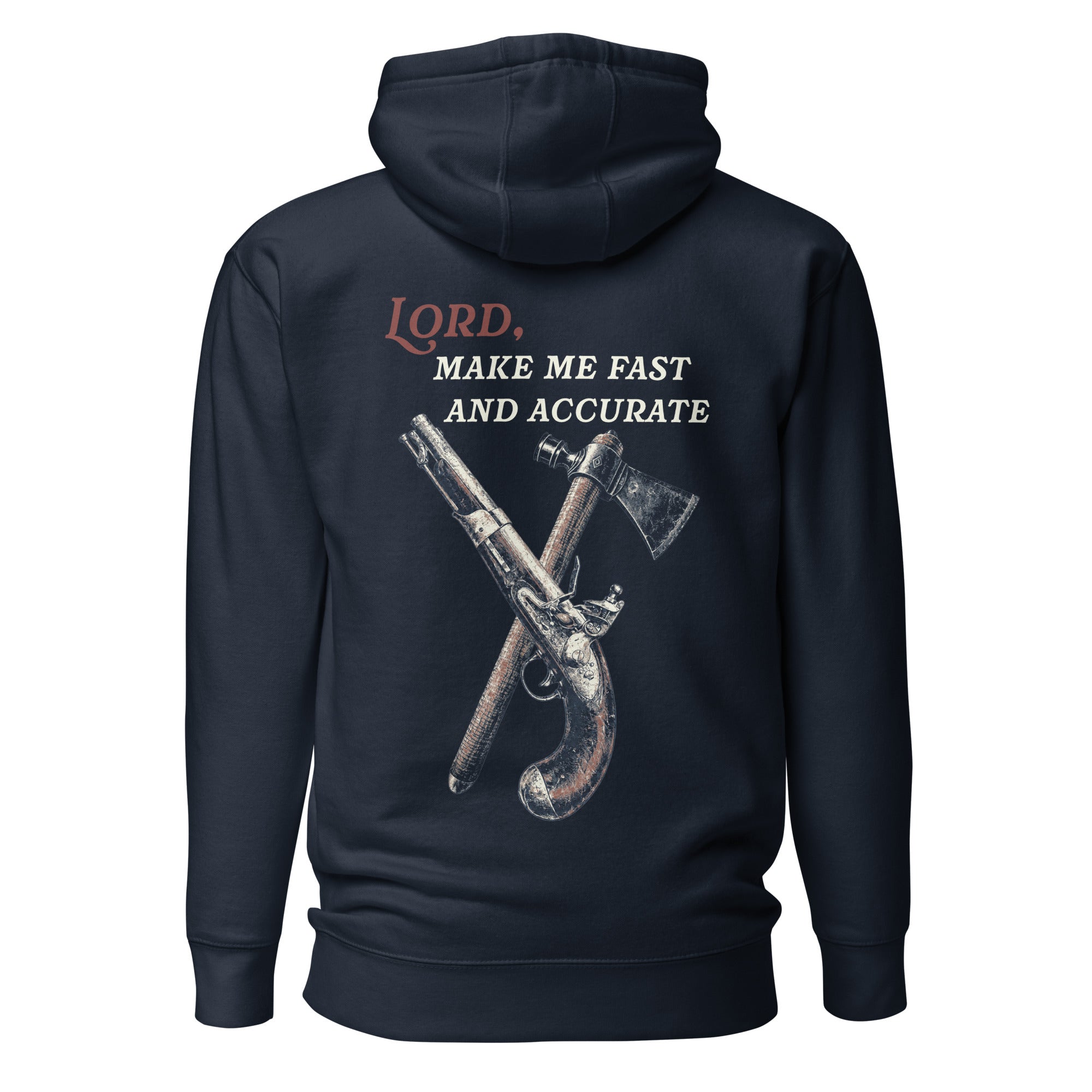 "Fast & Accurate" Men's Premium Cotton Hoodie - Bell & Oak Outfitters