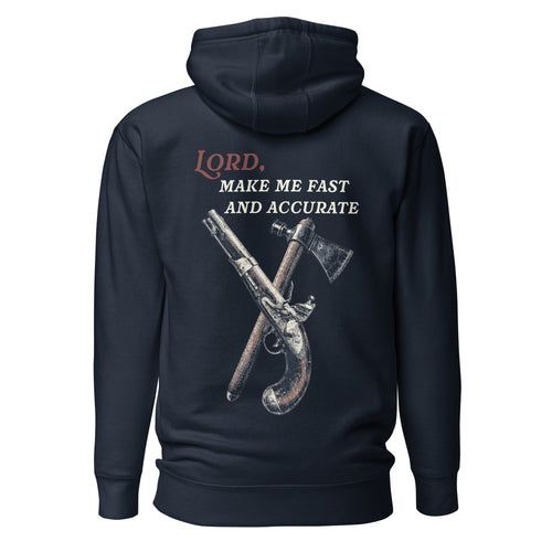 "Fast & Accurate" Men's Premium Cotton Hoodie - Bell & Oak Outfitters